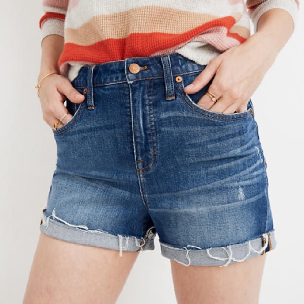 Madewell size 29 / 8 high rise denim shorts cutoff edition 4” inseam EUC